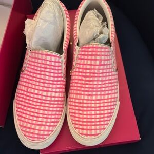 Lilly Pulitzer Pink and White Slip-On Sneakers